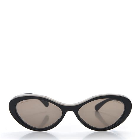 chanel oval sunglasses|chanel black oval sunglasses.